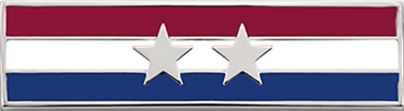 Three section commendation bar with two stars
