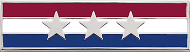 Three section commendation bar with three stars