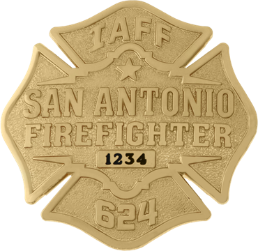 IAFF San Antonio Firefighter 624 Maltese Cross Badge