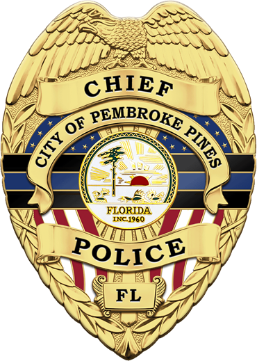 Shield Badge with Flags and Thin  Blue Line through center.