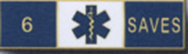 6 STAR OF LIFE SAVES, 4 Section Commendation Bar
