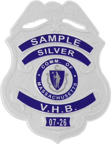 FlexBadge  Similar to our B1099 with reversed enamel lettering